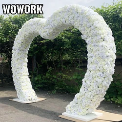 WOWORK 8ft Big RGBW wedding arch of Large heart shape waterproof for outdoor wedding decoration props