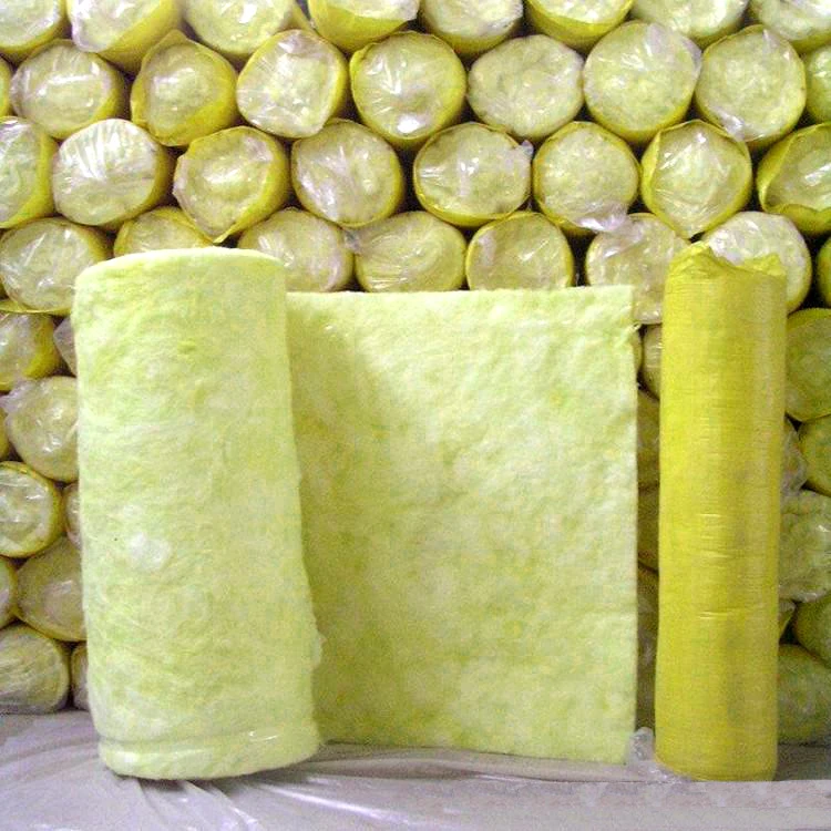 Aluminum foil veneer glass wool blanket roll fiberglass wool fiber coil felt for wall or roof thermal insulation