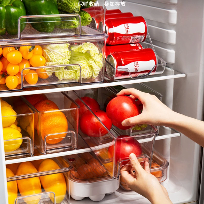 manufacturer Factory Customized PET refrigerator kitchen cabin  transparent collapsible clear plastic container