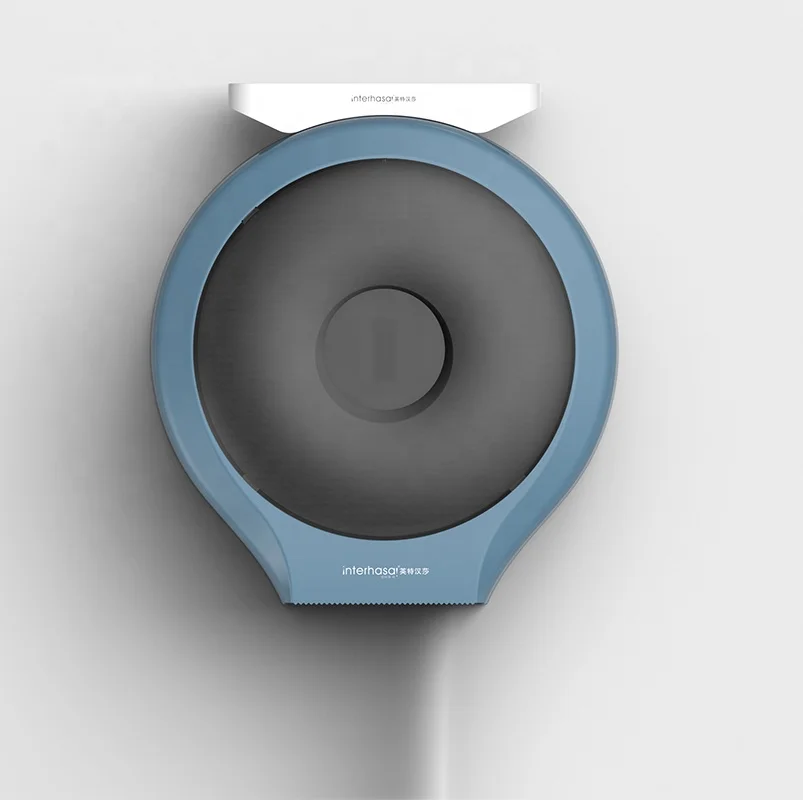 Wholesale 2022 new Public toilet jumbo large roll tissue paper dispenser holder black wall mounted bathroom with phone shelf