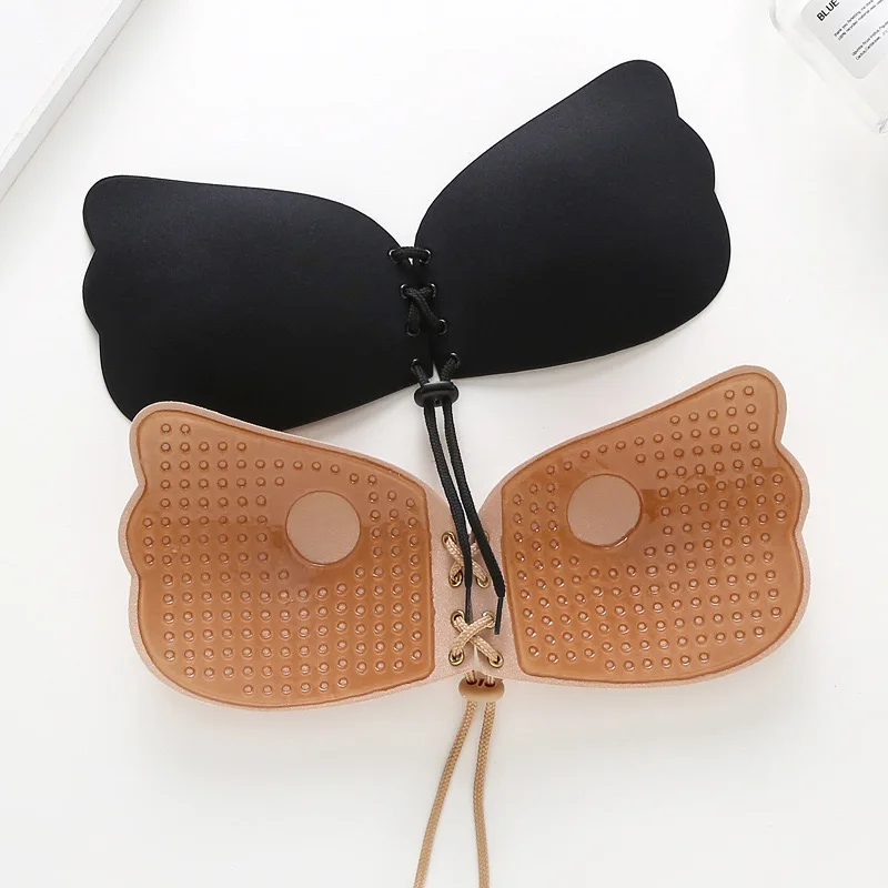 hot sexy Wholesale push up silicone strapless backless nude bra Invisible Self sticky bra Sexy backless adhesive Nipple Covers