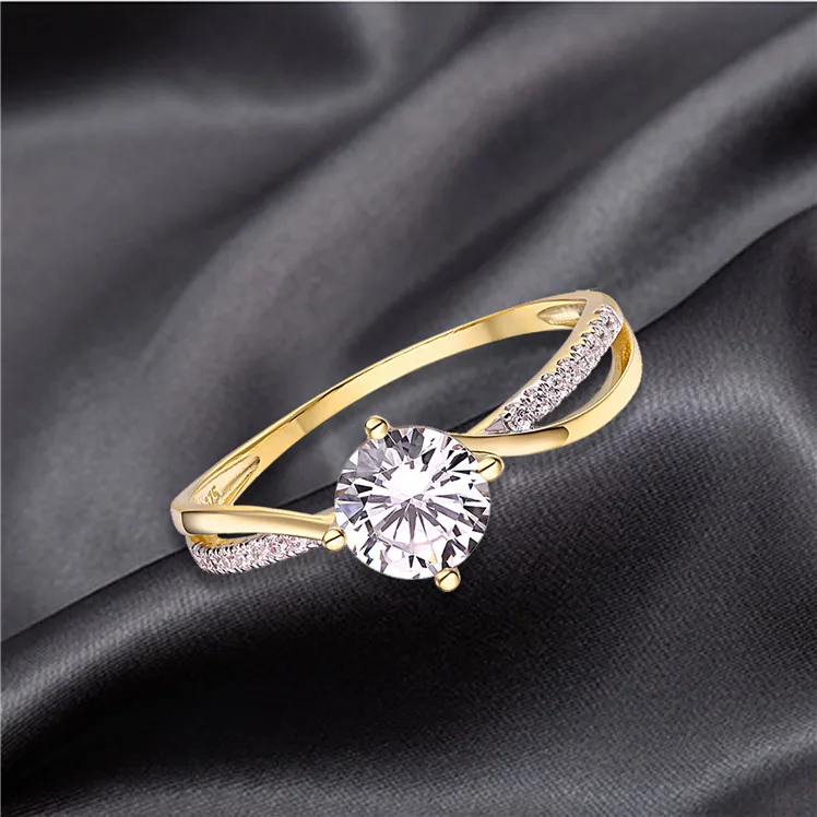 Custom Luxury Anniversary Wedding Engagement Gift Jewelry 9K 14 K 18 K Solid Gold 9 Ct Diamond Rings