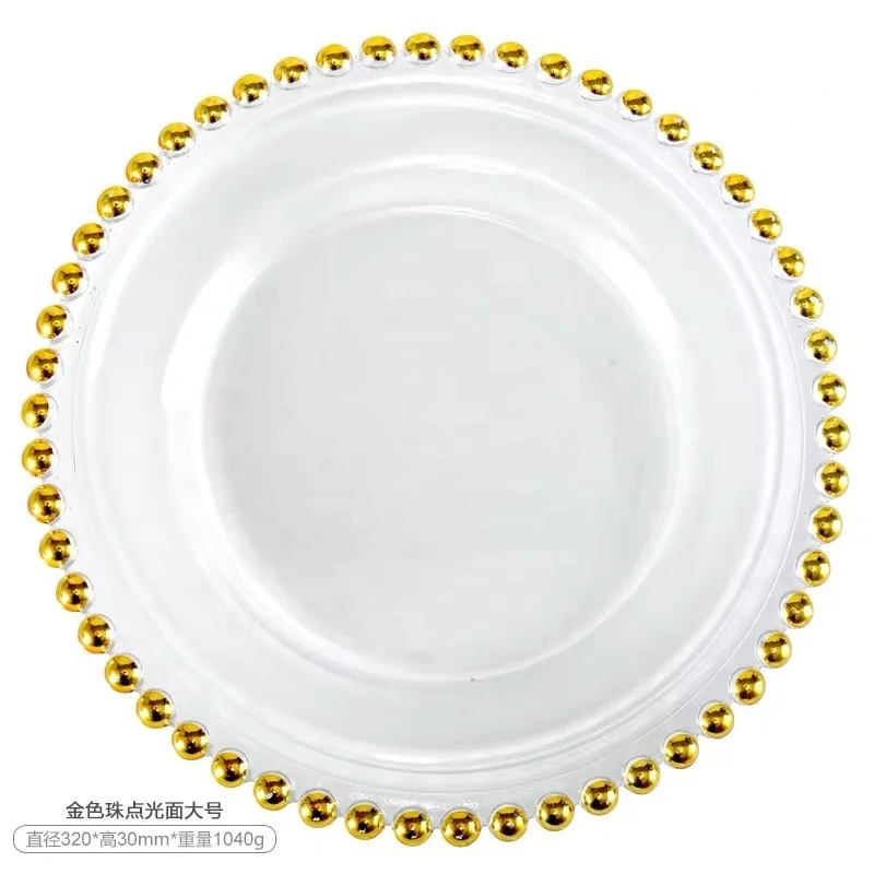 Mfasihon Nordic round gold rim Ceramic porcelain Dinner Plate Hotel restaurant dinnerware Set Steak charger Plate