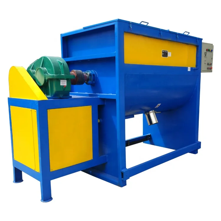 China Customized horizontal arm screw ribbon blade mixer blender mixing blending machine heated horizontal powder mixer