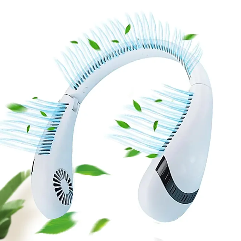 New Summer Cooling Hands-free Portable Leafless Neck Hanging Fan Bladeless USB Mini Rechargeable Neck Fan