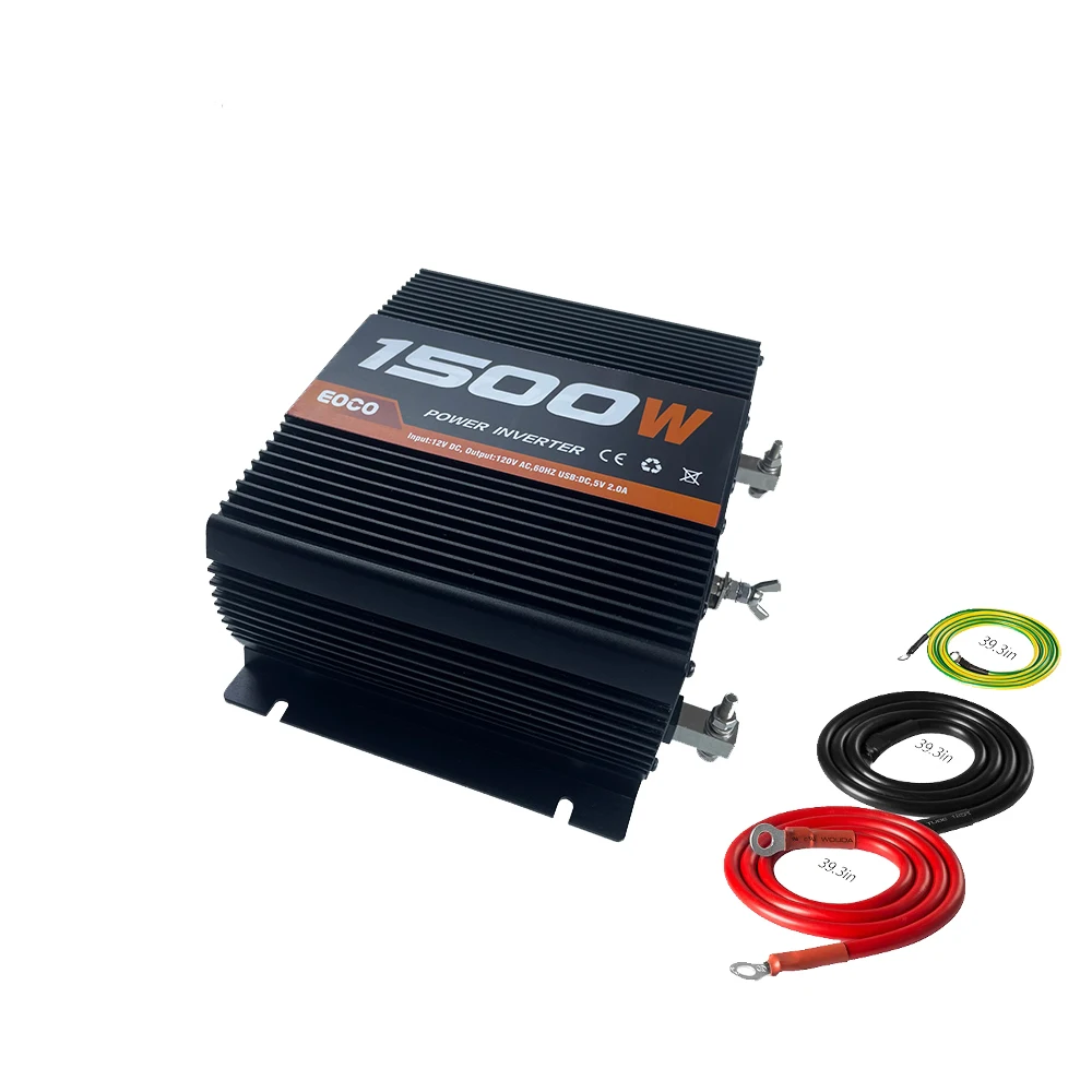 CE FCC  inverter 12v dc to 110v AC	 pure sine wave 1500w 110 v inverter