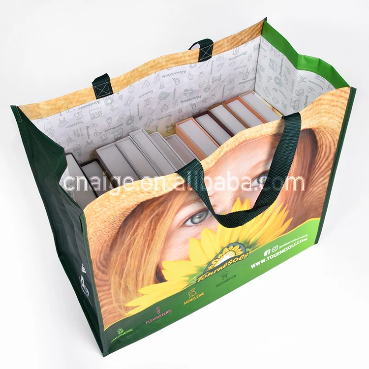 Custom Recycled Lamination Tote Bag Laminated Pp Woven Shopping Bag