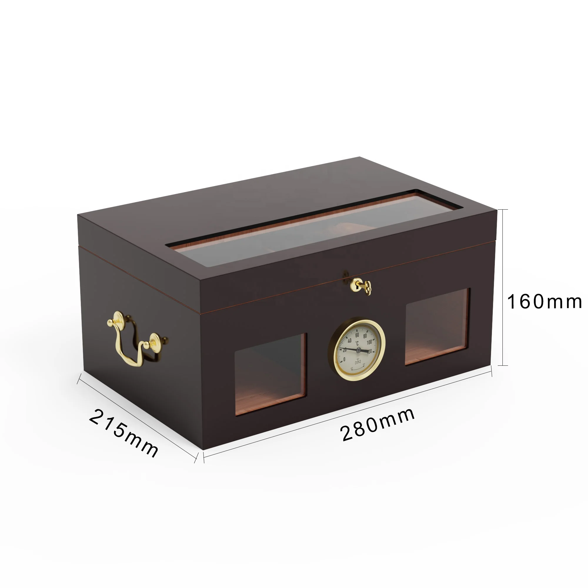 custom logo spanish cedar coaming wooden storage box cigar humidor cabinet cigar humidifier