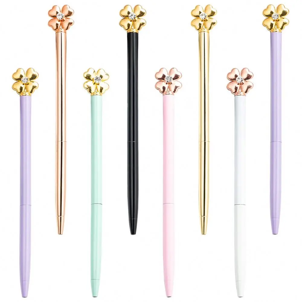 Уникальный дизайн ручка на удачу с четырехлистным клевером канцелярские принадлежности школьная Ручка для письма многоцветная блестящая