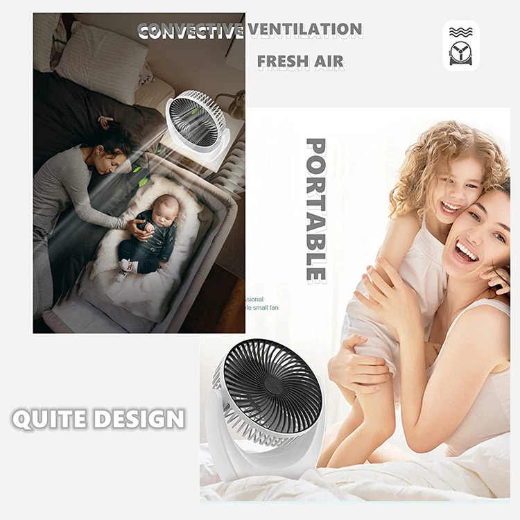 Small USB Desk Fan Portable Desktop Table Cooling Fan Personal Mini USB Fan with Head Adjustable