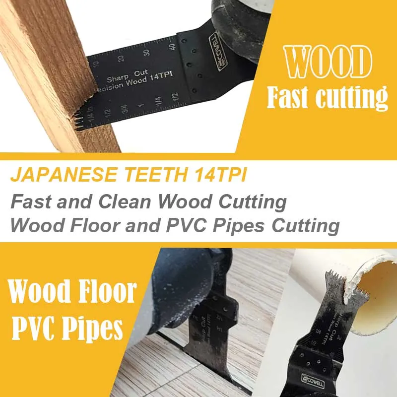 SCOWELL 34mm Quick Change Arbor Big Teeth Japanese Teeth Plunge Oscillating Multi Tool Saw Blade Fast Wood Cutting