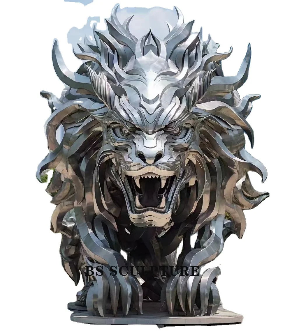 metal statue and sculpture stainless steel cute cat modern cartoon sculpture