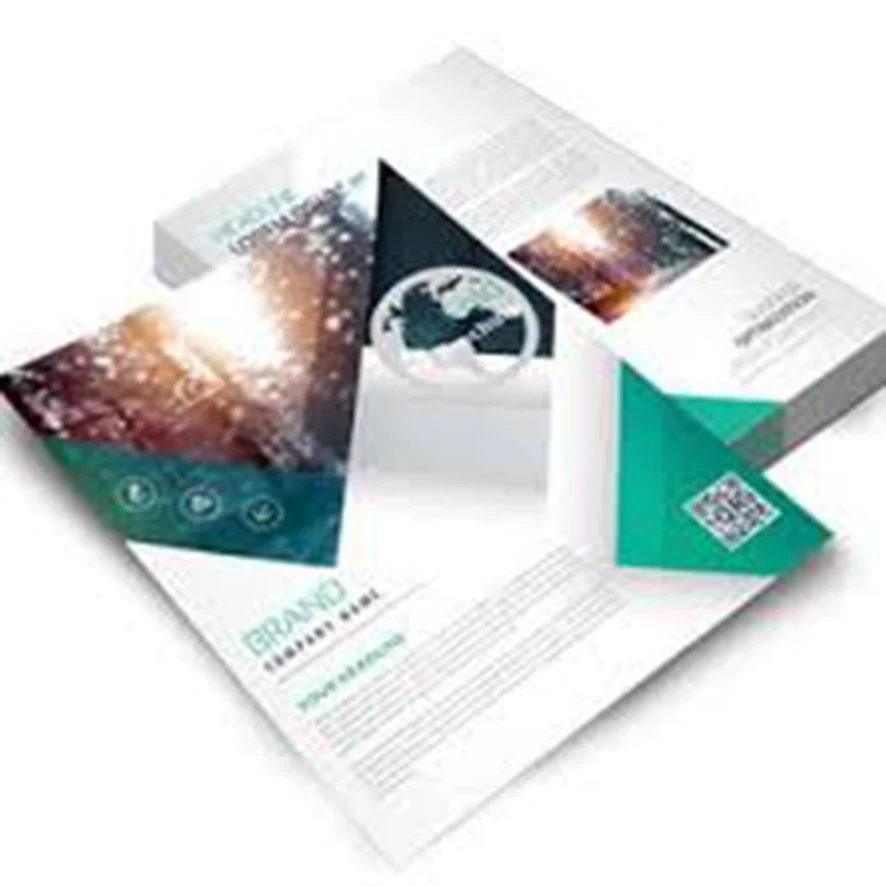 Full Color Custom Size Magazine/Flyer/Leaflet/Booklet/Postcards Printing Service Thickness optional folded brochure for business