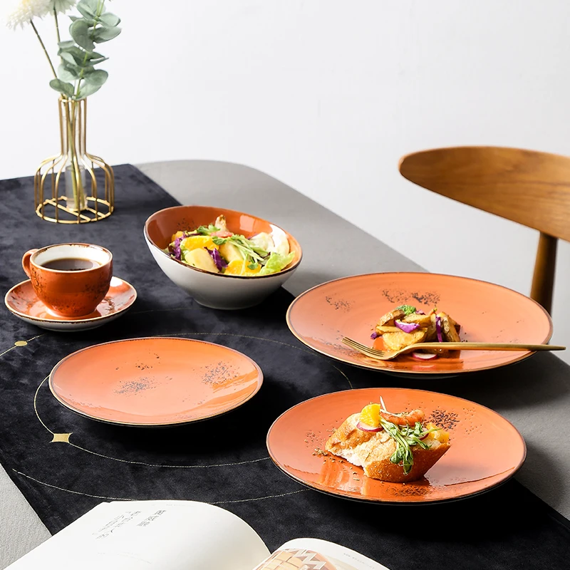 PITO Horeca Custom restaurant dining plate dishes ceramic nordic style food plates and trays dinnerware set 4pcs