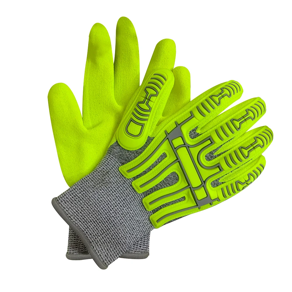 13-gauge HPPE and glass nitrile sandy coated anti impact gloves Get ANSI/ISEA test report