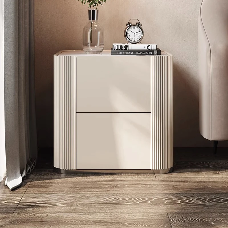 2023 low price luxury wireless charging bedside table with fingerprint lock