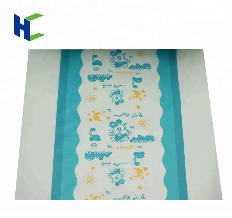 Soft moisture proof PE backsheet film printed lamination film laminated nonwoven film for baby diapers