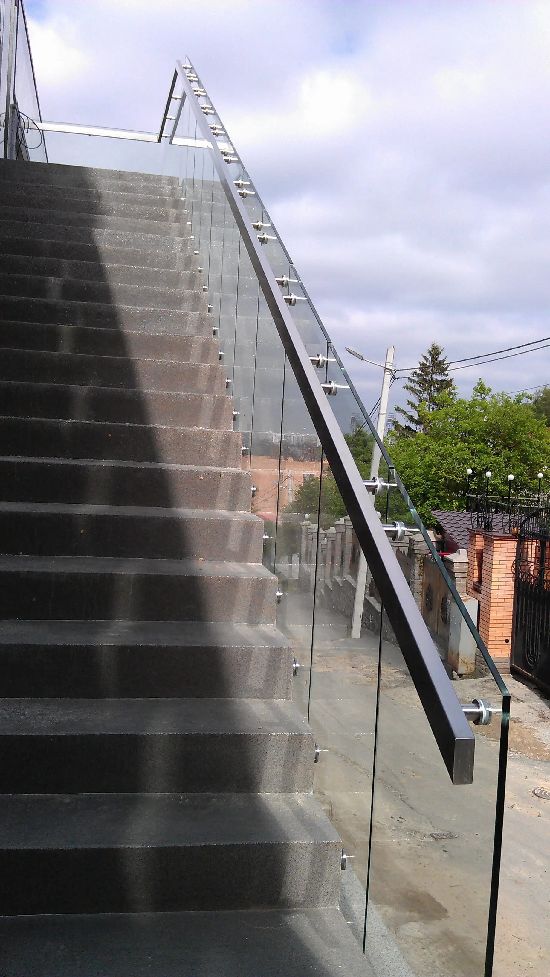 high quality spiral staircase wrought iron outdoor L shape stairs cast and glass