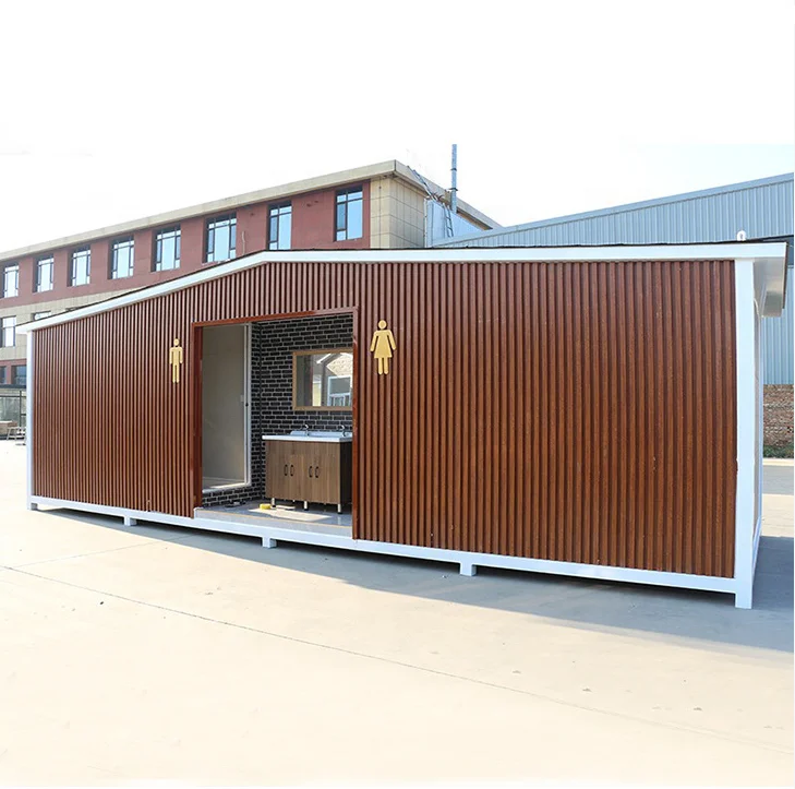 Prefabricated easy install construction site standard modular movable public shipping container toilet portable shower cabin