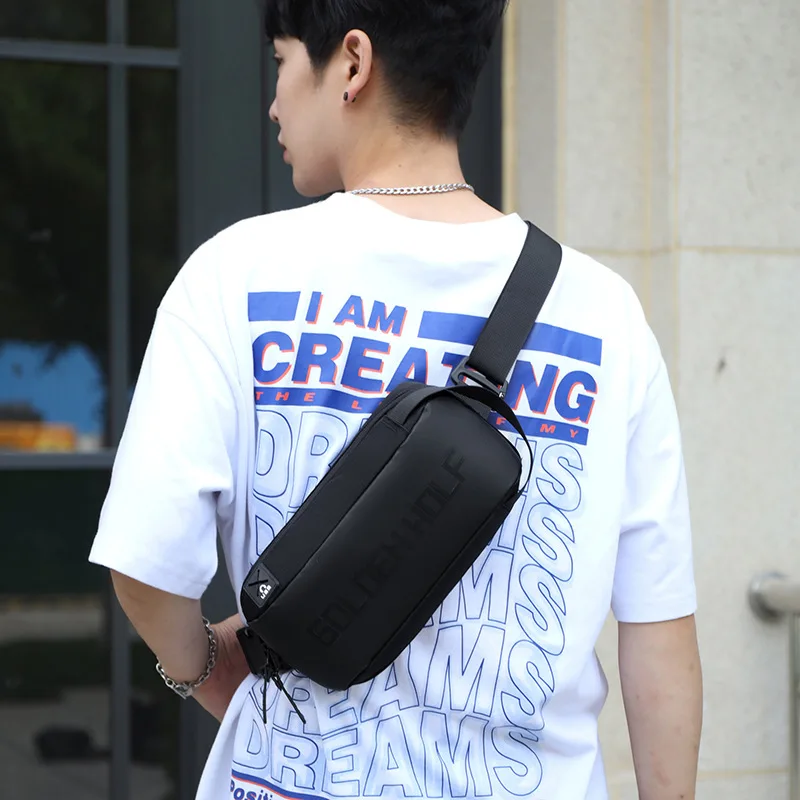 Custom Waterproof Anti Theft Designer Chest Bag Usb Crossbody Sling Bags for Men Single Shoulder Crossbody Bag