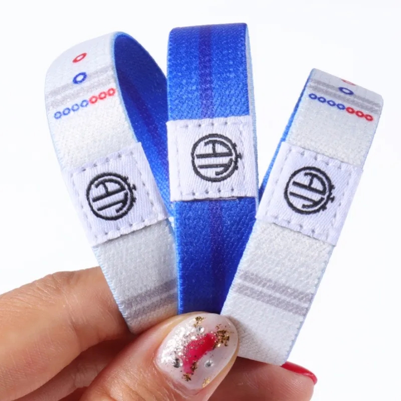 Custom Eco-Friendly Woven Polyester Wristbands Colorful Fabric Bracelets with Logo for Fashion and Events