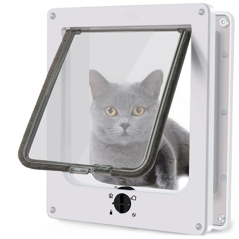 wholesales eco-friendly smart pet safe screen door with microchip dog cat door flap for wall