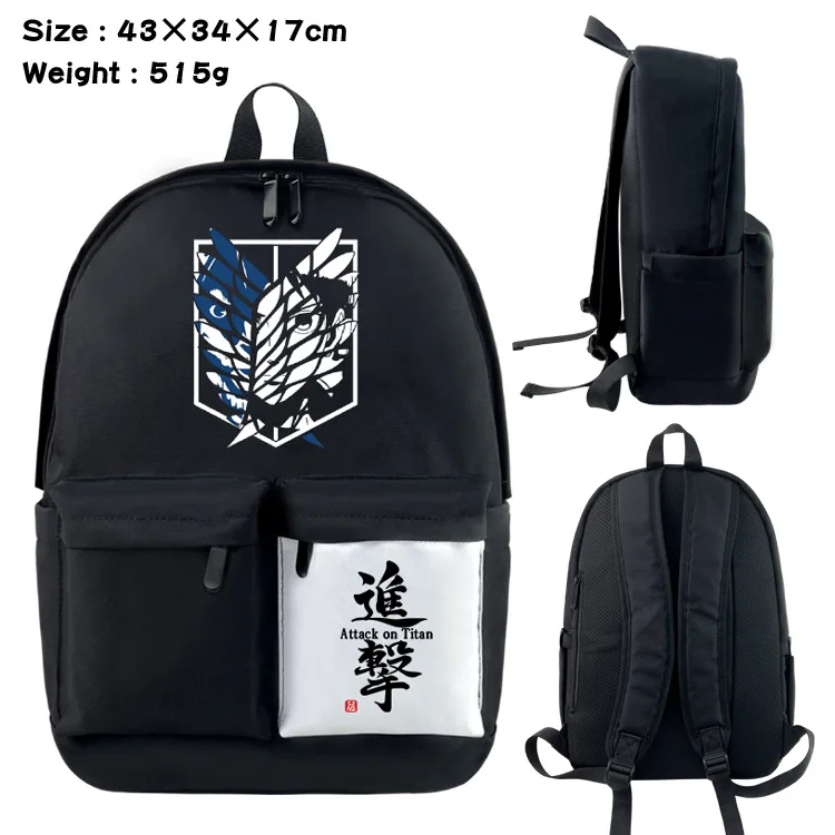Attack on Titan Cartoon Backpack Men Women Canvas Anime Laptop Knapsack School Bag for Teenagers Travel Bags