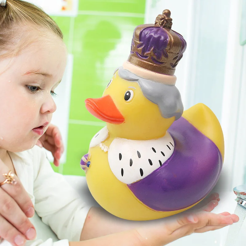 Мультяшные плавающие животные на заказ король резиновая утка виниловая детская игрушка для ванны