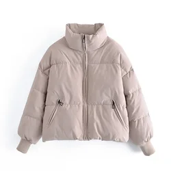 Autumn Winter New Products Street Fashion Casual All-Match Quilt Down Jacket Loose Bread Coat Cotton Zipper Puff Jacket Woman