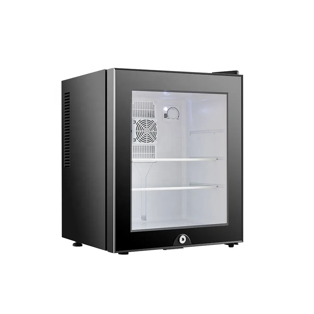 Best quality 40L custom logo black display glass door mini fridge refrigerator