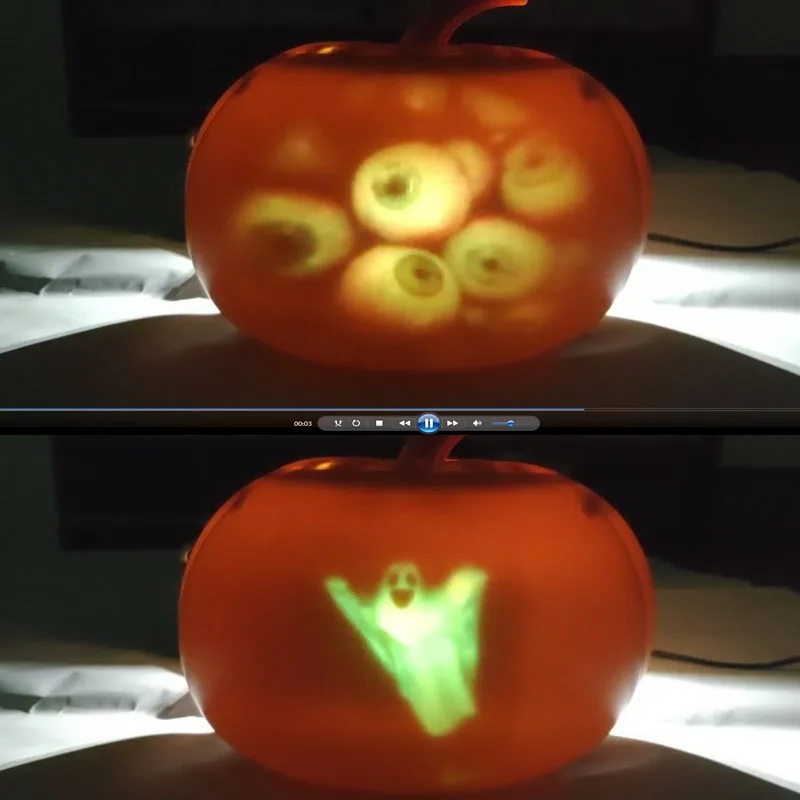 night light led Christmas interior decoration light, 16 LED video animations, Halloween pumpkin lights