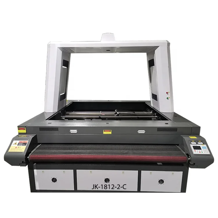 1812 two heads two guide and CCD CO2 Auto Feeding Fabric Garment Textile Laser Cutting Machine For Fabric Cutting in Roll