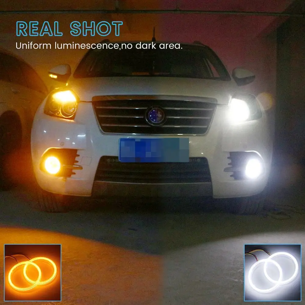 12V 60MM 70MM 80MM 90MM 100MM Daytime Running Lamp Car Angel Eyes Halo Ring Headlight DRL Led Lights
