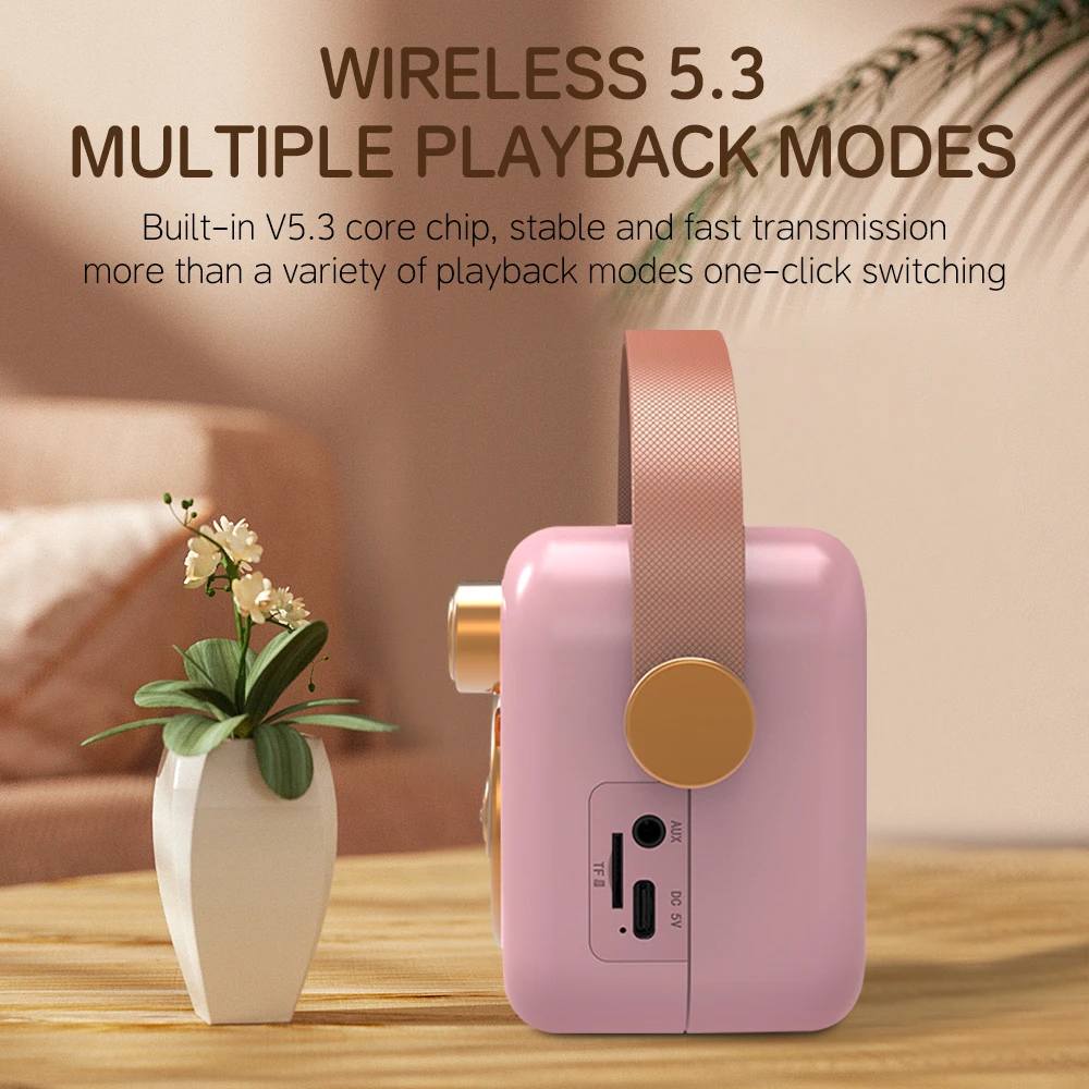 Cyboris T4 Pink Blue-tooth Speaker High-End Small Home Ktv Karaoke Microphone Singing Wireless Speaker Microphone For Children