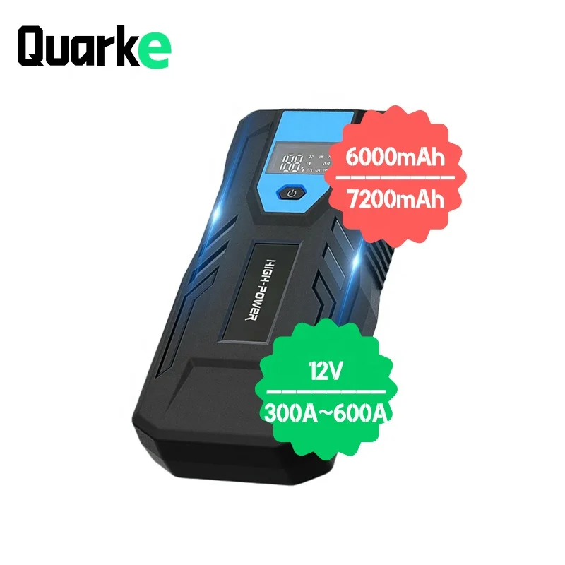 Wholesale Good Quality 12V Peak Current 600A Car Jump Starter Kit 7200mAh Portable Power Bank And Jumpstarter Car Jump Starter