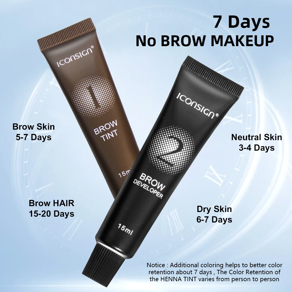 Waterproof 15ml henna brow tint dye eyebrow tint logo henna for eyebrows