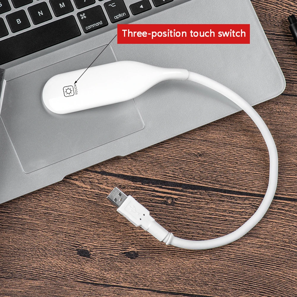 Гибкая светодиодная лампа для чтения Gooseneck 5 В USB Портативная клавиатура ноутбука высокая яркость с регулируемой яркостью