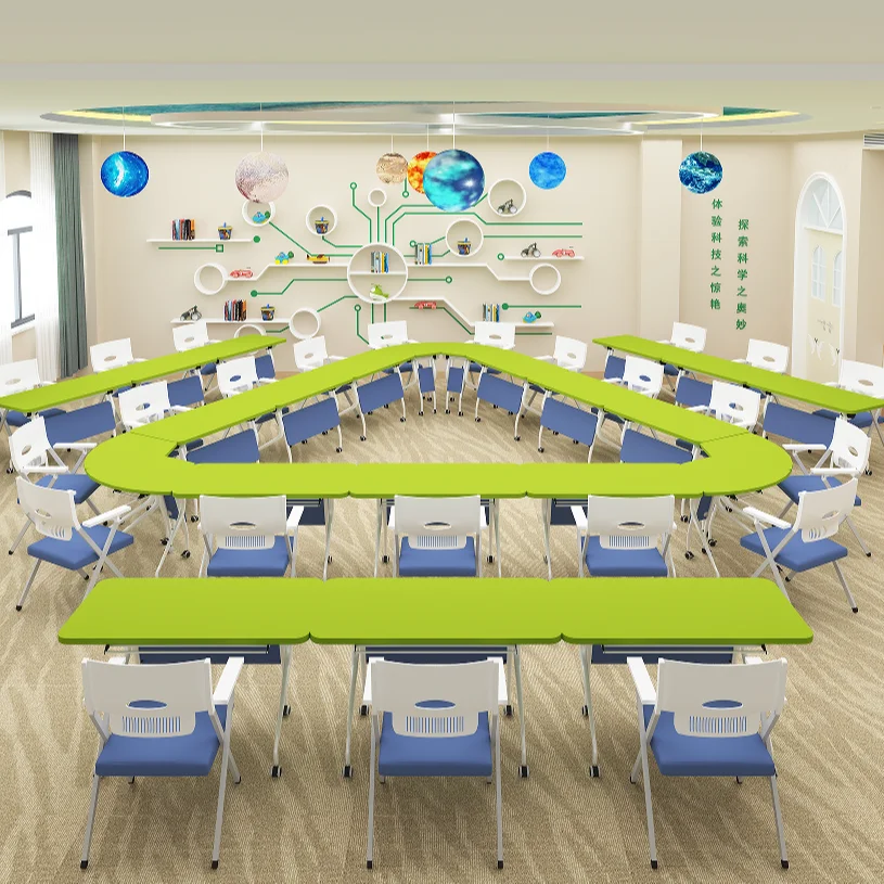 New Design School Office Furniture Folding Stackable Conference Training Room Table Desk