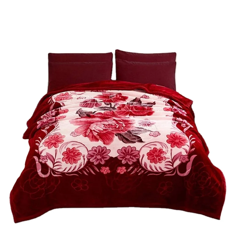 Super Soft Mink Korean Style Heavy Blanket - Plush Soft Warm 2 Ply Printed Raschel Bed Blanket