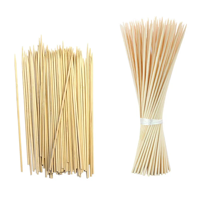 40cm Wholesale ECO Rotating Kebab Barbecue 50cm Round Bamboo Sticks bamboo skewers 25cm