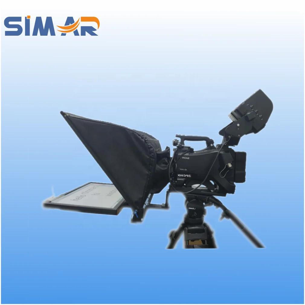 20 inchHD auto-mirror foot pedal professional videocamera announcer teleprompter for broadcast TV church live streaming video