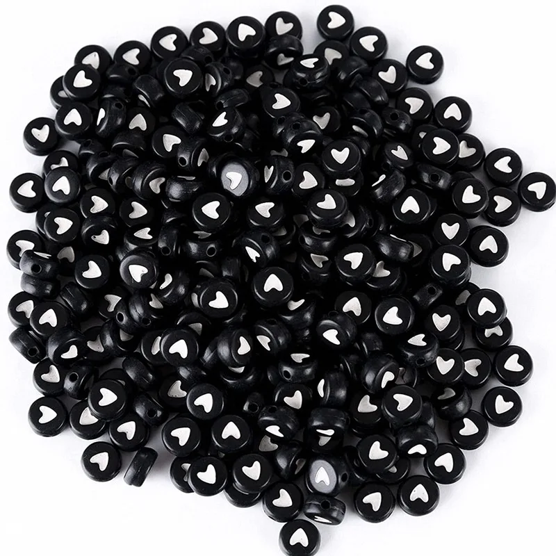 Wholesale 7x4mm Acrylic Heart Bead Round Loose Spacer Beads Red Love Heart Bead For Jewelry Making Diy Bracelet