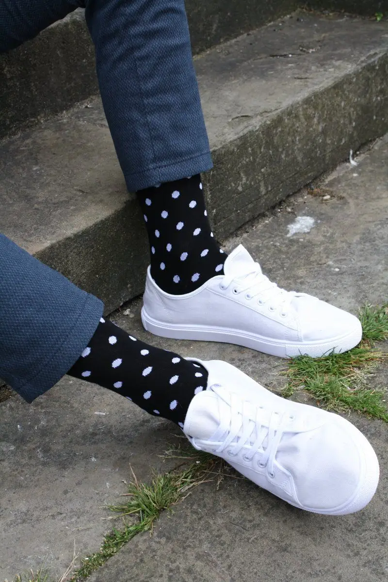 Wholesale Polka Dots Design Casual Breathable Crew Custom Logo Eco Friendly Dress Business Wear Gentleman Organic Bamboo Socks
