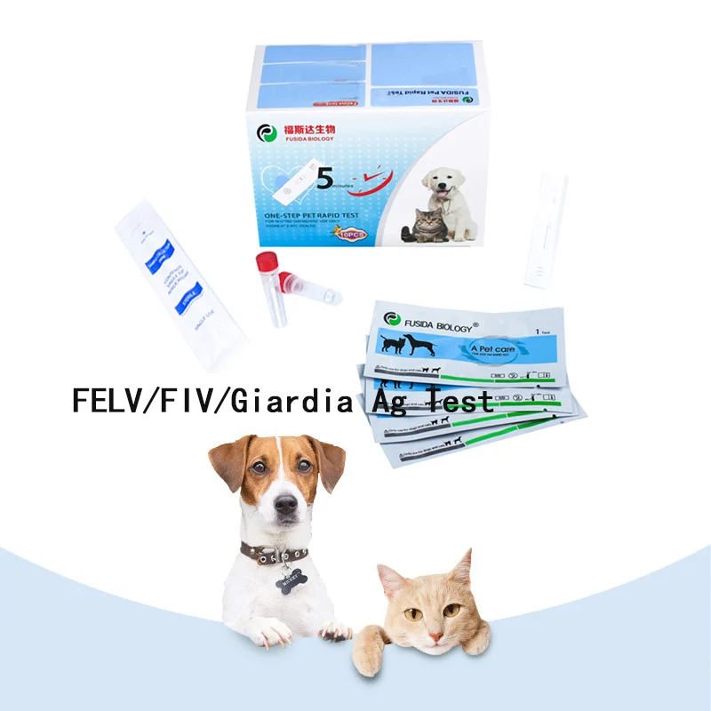 Triple feline FELV/ FIV/Giardia veterinary Rapid Test Kit