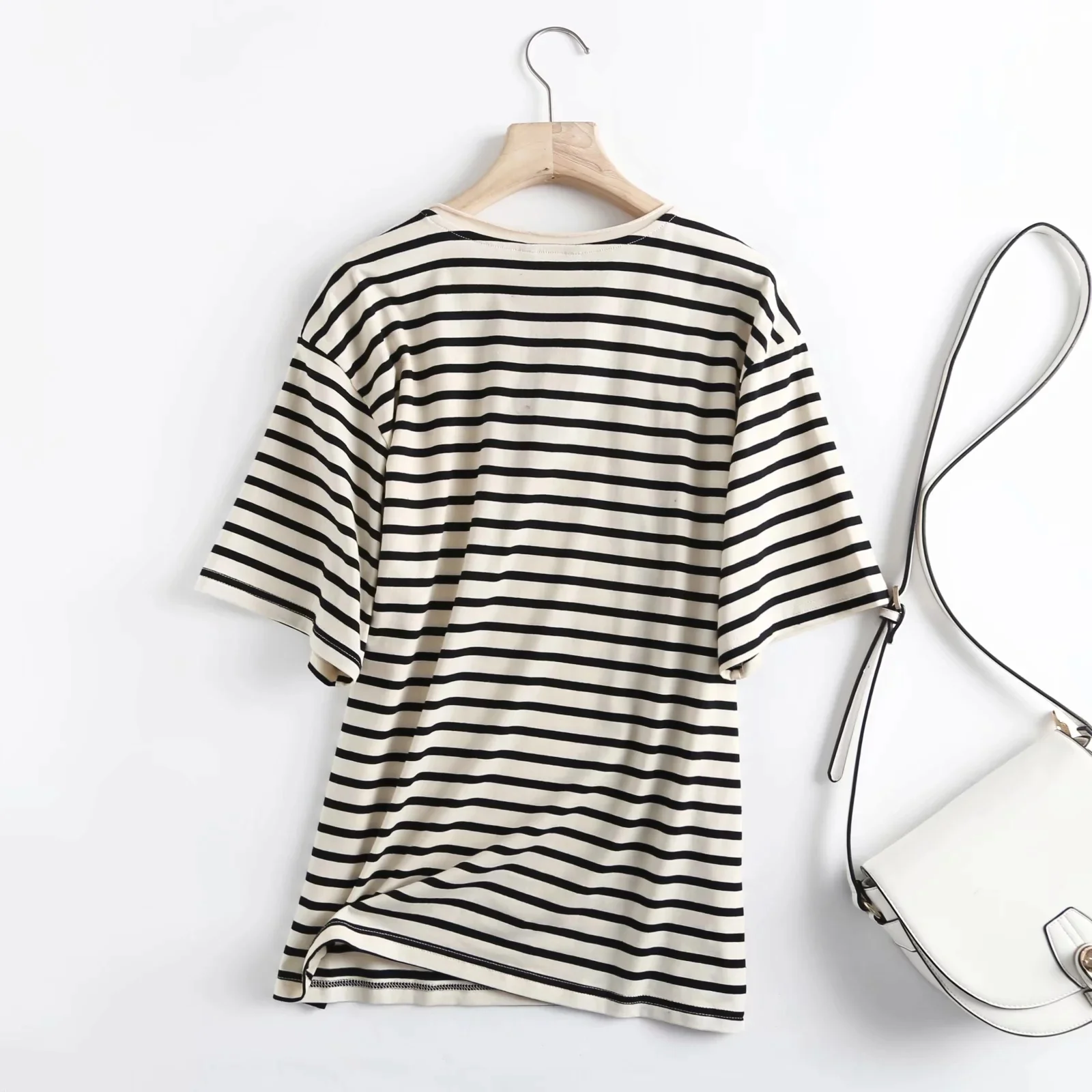 Oversized cross stitch stripe t shirt soft t-shirts unisex plain 100% cotton high quality wholesale plain vintage t shirts