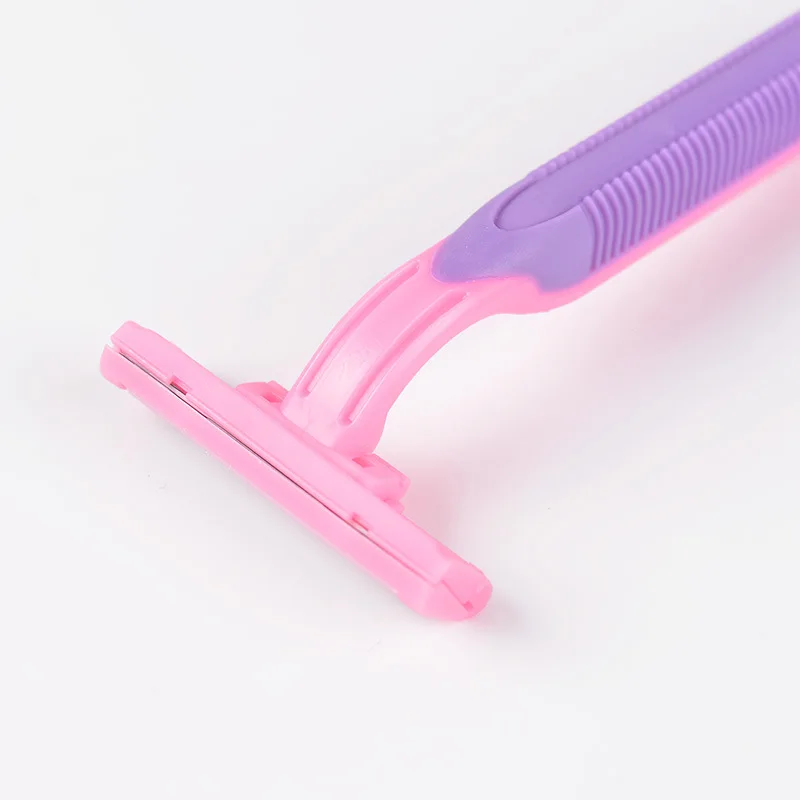 3 blades disposable recycled plastic and rubber handle female lady women disposable shaving razor