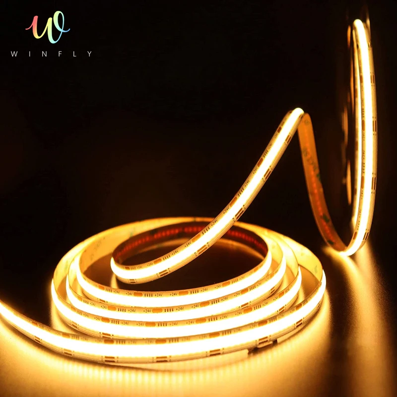 OEM Factory LED Strip DC24V 320 LEDs 24V 8mm 10W COB LED Smart Strip Lights with 3 Years Warranty