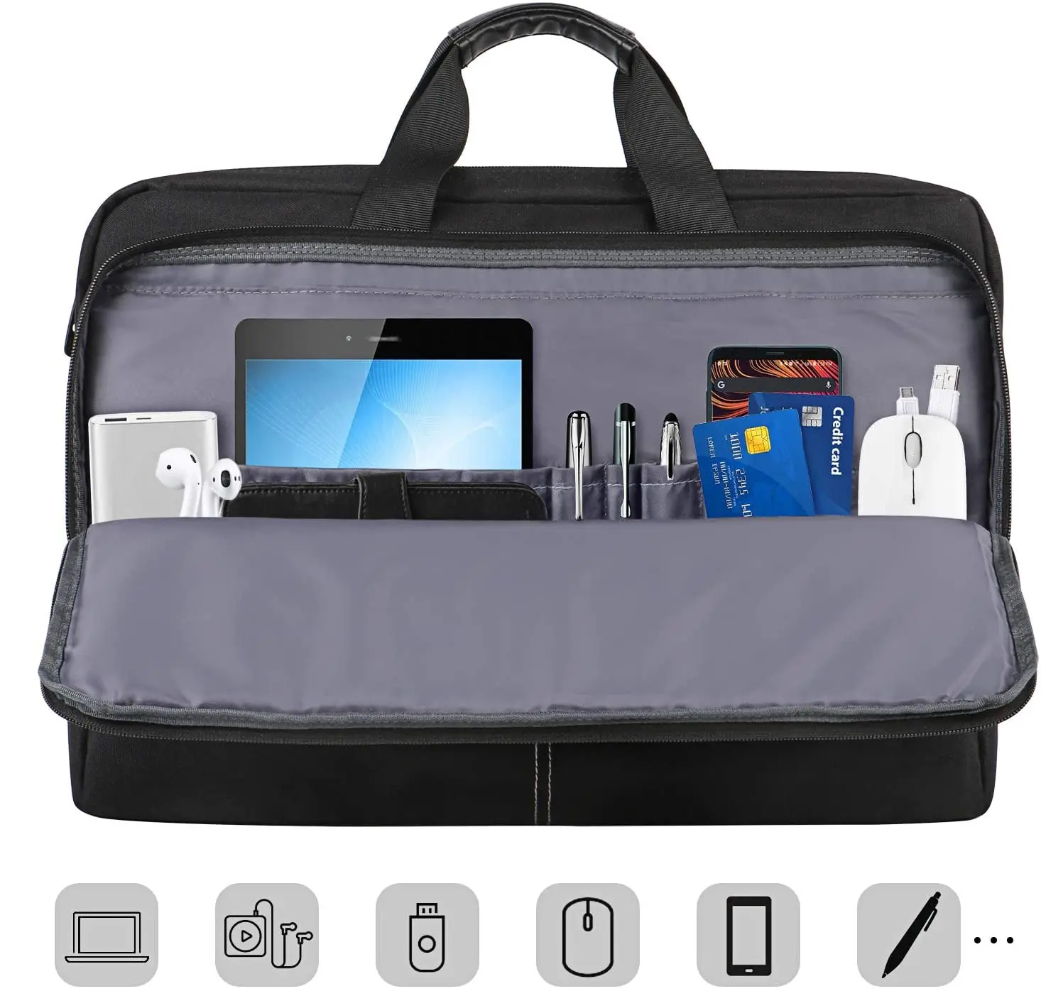 Factory Supply Polyester 17inch Laptop Bag OEM ODM Business Shoulder Bags Portable Messenger Briefcases