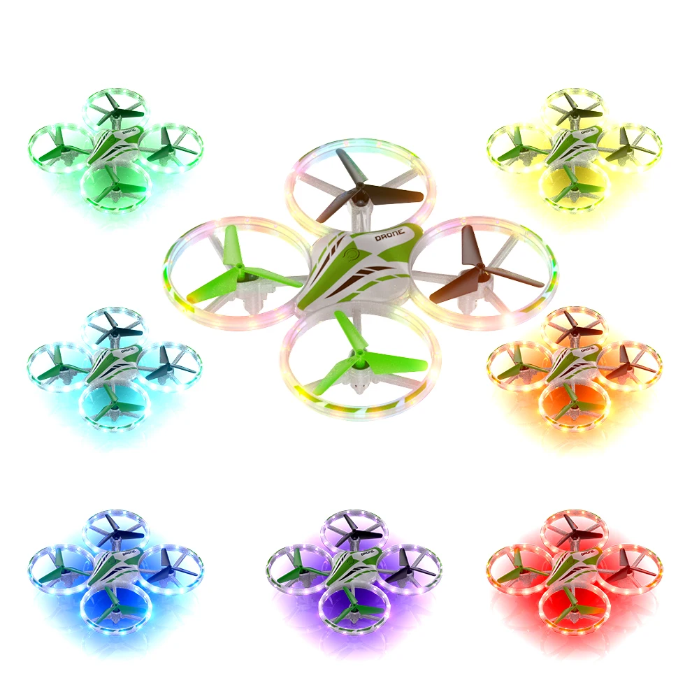 Colorful LED Lights Altitude-Hold 3D Rolling RC Quadcopter Drone Remote Controlled Helicopter Toy with 2.4G WiFi Connectivity
