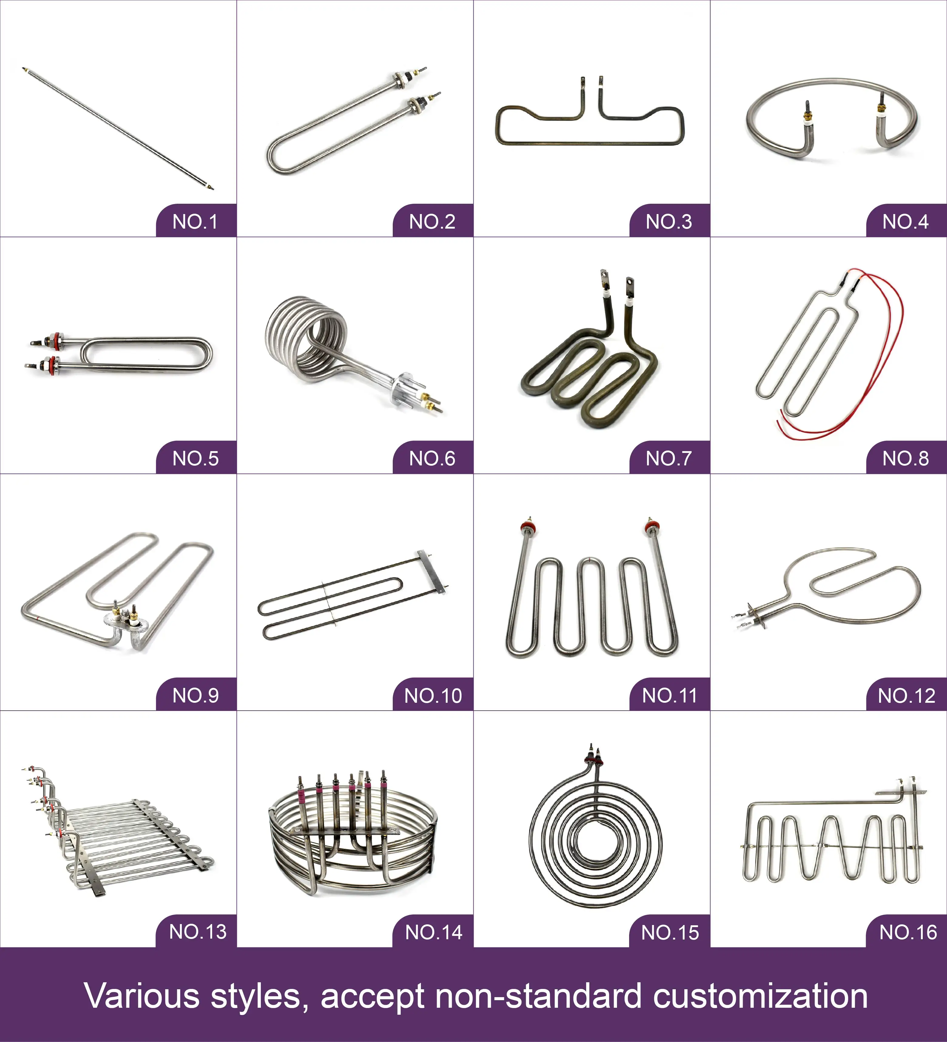 BRIGHT Customized 220 V 3200W Electric U Shape Tubular Spiral Coil Water Heater for Stainless Container